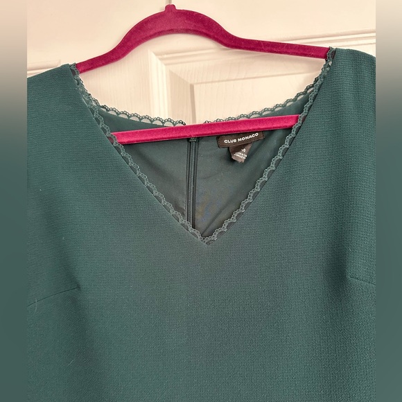 Club Monaco Mariney Mini Dress In Hunter Green Sz 10 - Picture 6 of 10